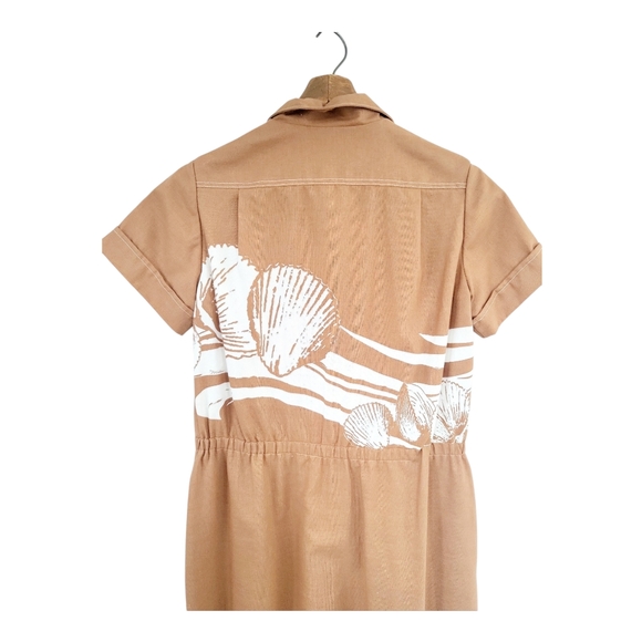 Elegant Tan Midi Dress - Picture 3 of 11